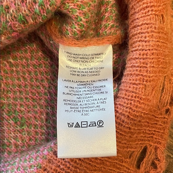 Anthropologie Pink and Orange Floral Sweater - Picture 7 of 8